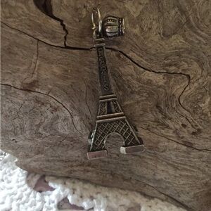 Eiffel Tower Pendant Necklace Charm Jewelry  Silver Tone Accents